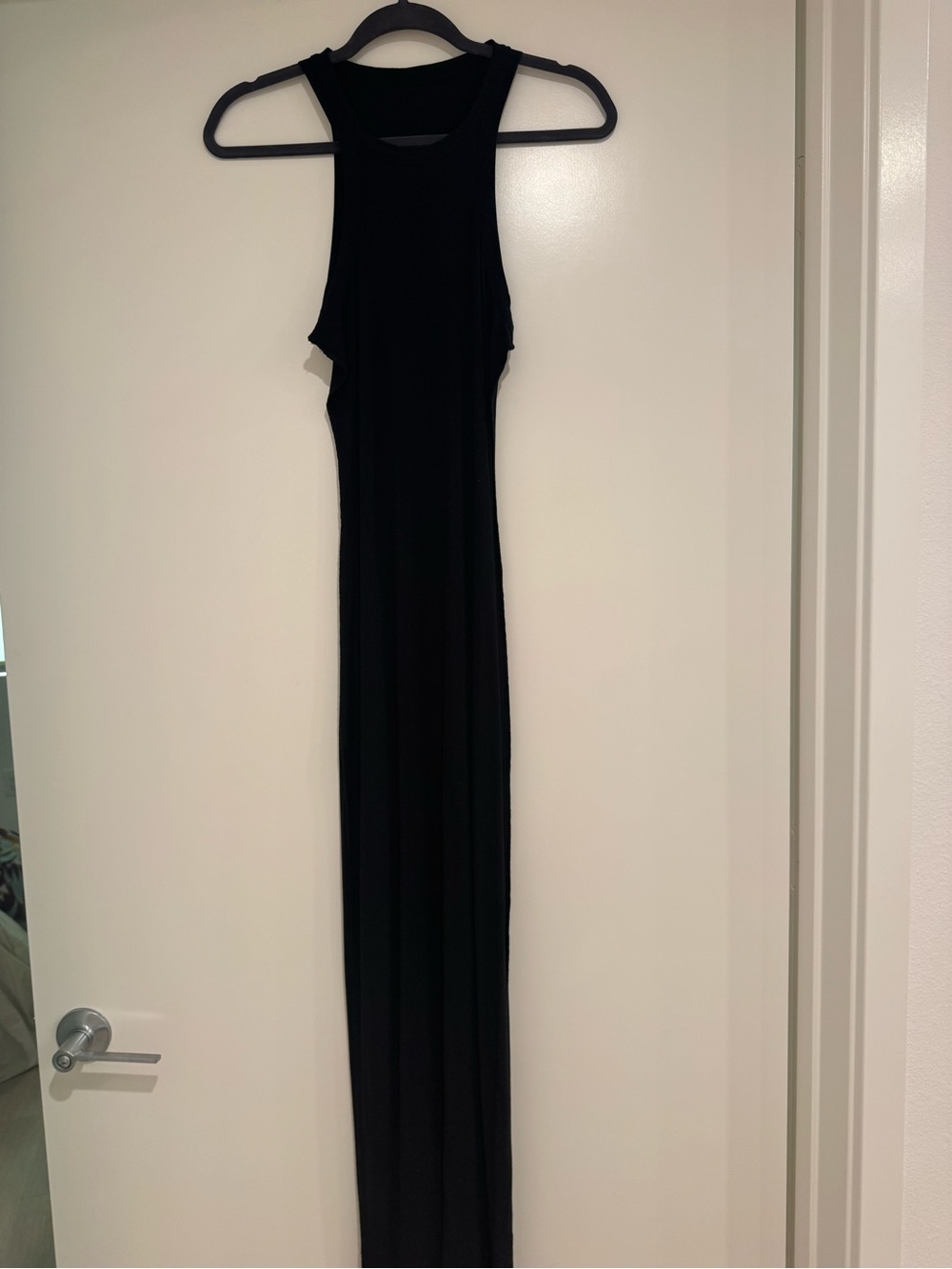 SKIMS Black Ribbed Tank Maxi Dress